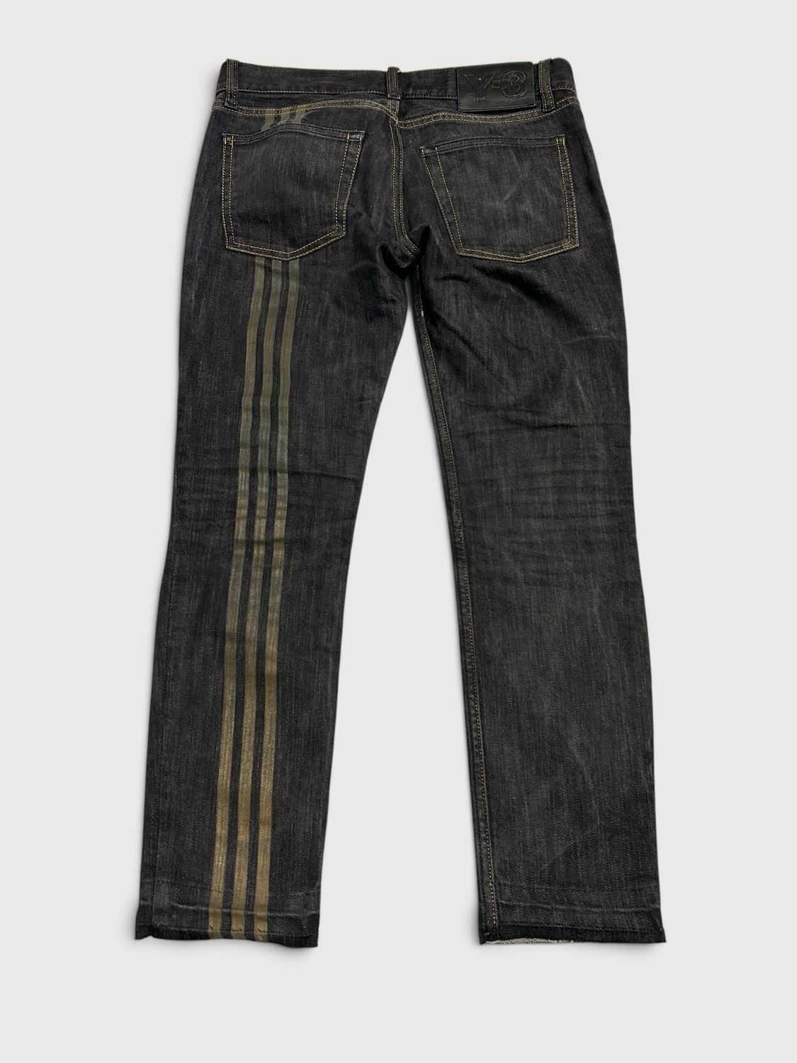 Yohji Yamamoto FW2006 3-stripe washed denim jeans