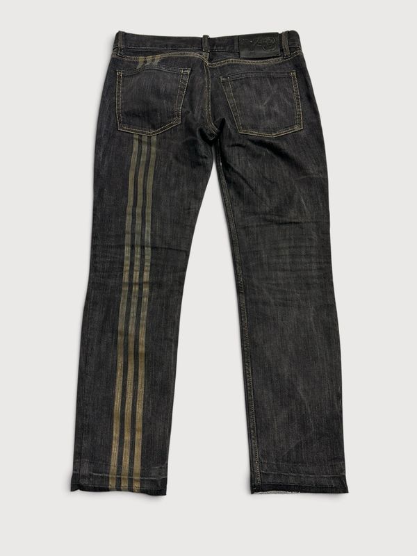 Yohji Yamamoto FW2006 3-stripe washed denim jeans