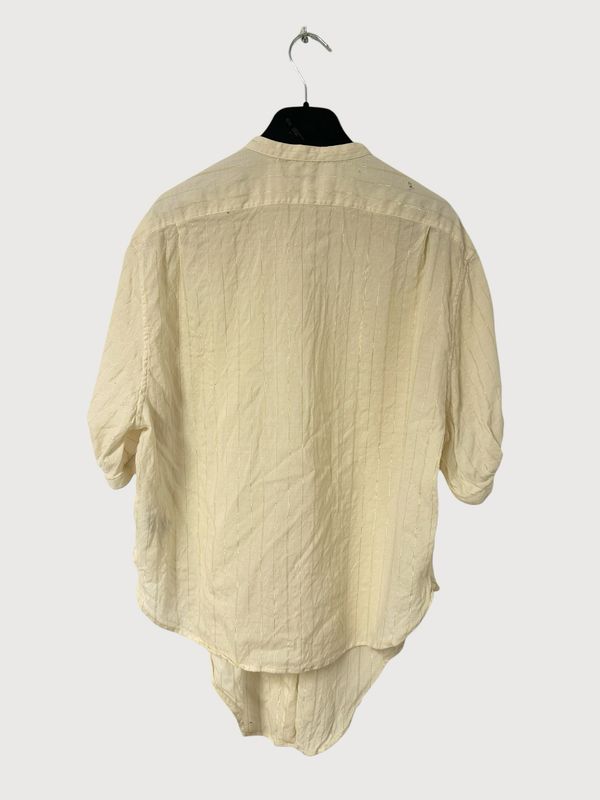 Saint Laurent Paris SS2020 Metallic Pinstripe Tunic Shirt