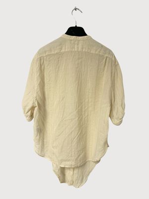 Saint Laurent Paris SS2020 Metallic Pinstripe Tunic Shirt