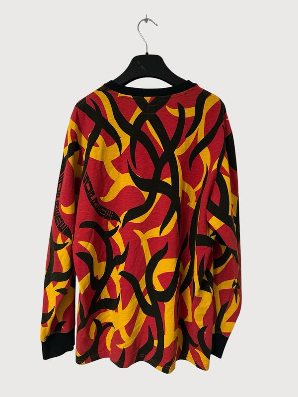 Supreme  FW2019 Red Tribal Camo L/S Pocket Tee