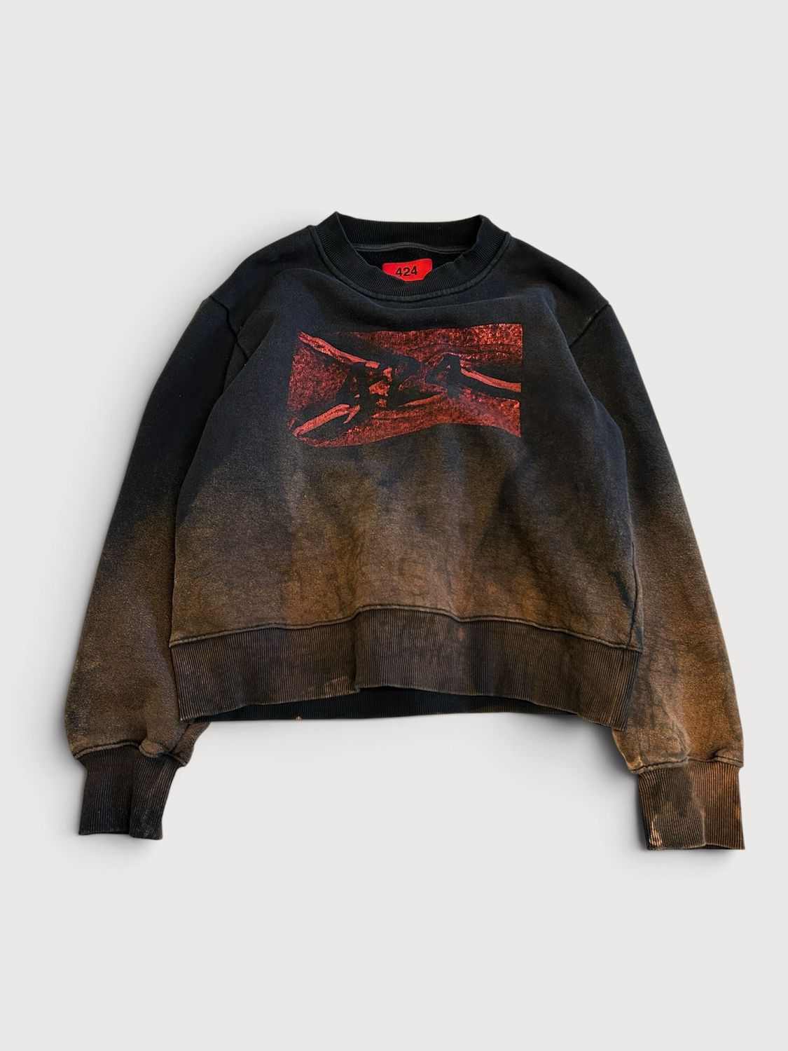 424  Distorted Logo Crewneck
