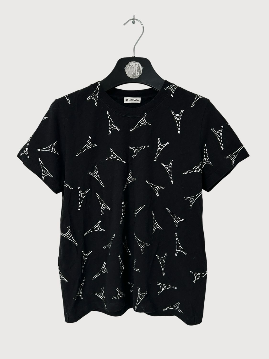 Balenciaga by Demna Gvasalia SS19 Runway Eiffel Tower Crystal T-Shirt