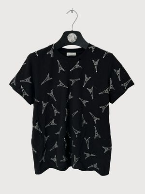 Balenciaga by Demna Gvasalia SS19 Runway Eiffel Tower Crystal T-Shirt