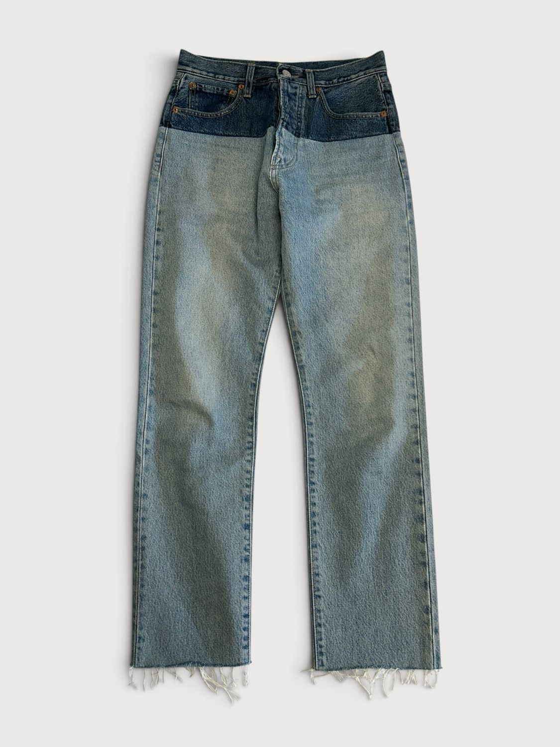 Vetements  SS19 Reconstructed Two-Tone Jeans