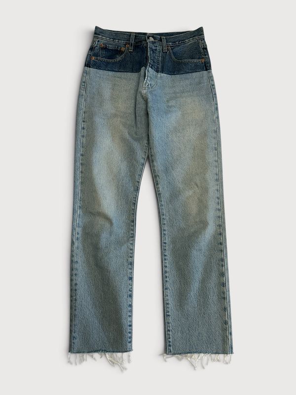 Vetements  SS19 Reconstructed Two-Tone Jeans