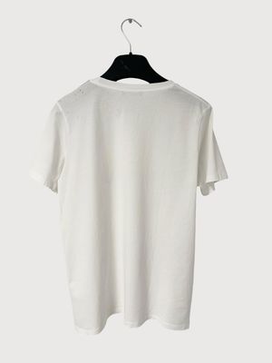 Balmain  SS20 Distressed Metallic Logo Button Tee