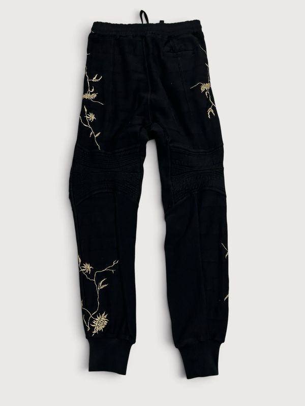 Haider Ackermann  FW18 Floral Embroidered Biker Joggers