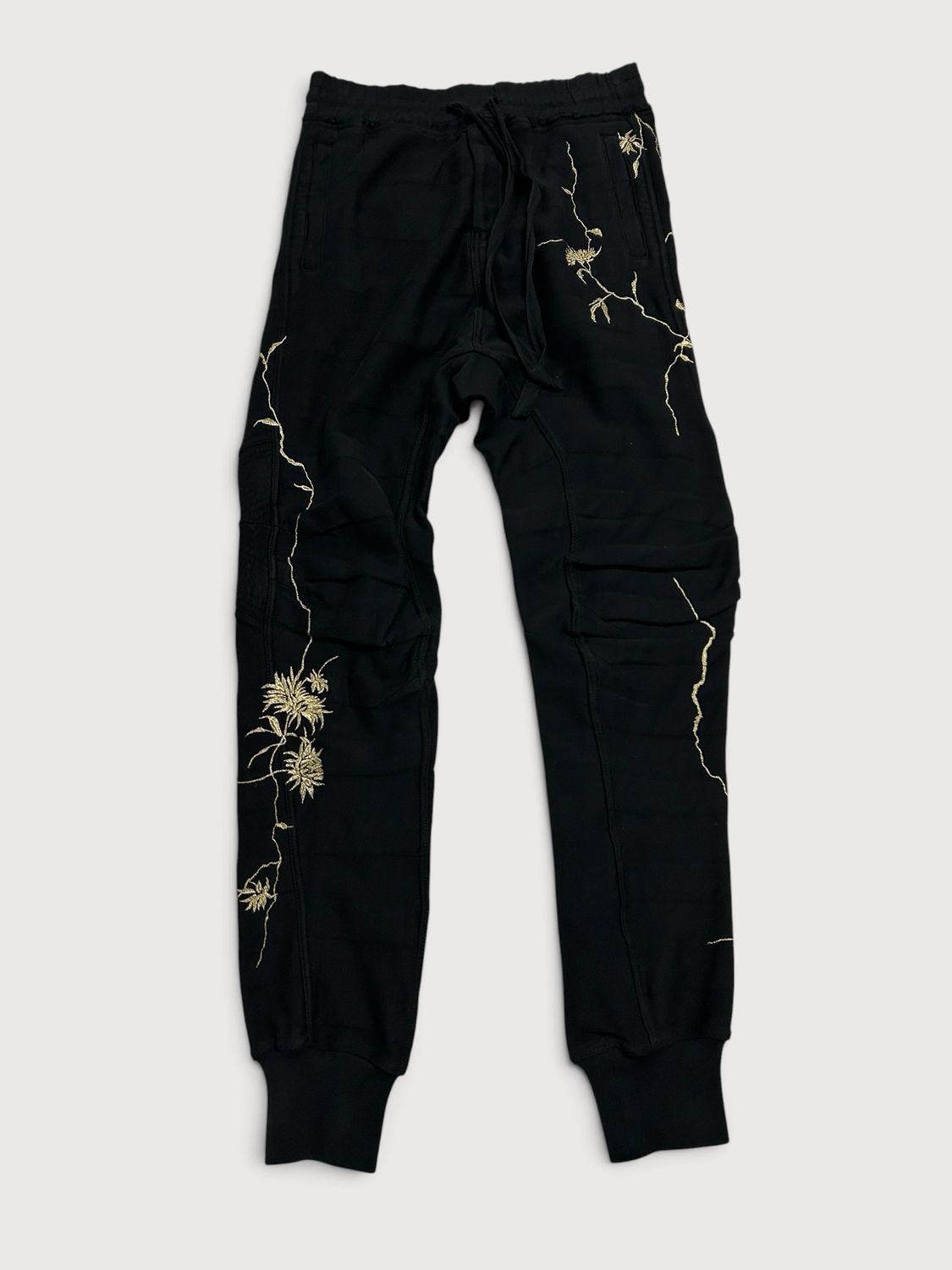 Haider Ackermann  FW18 Floral Embroidered Biker Joggers