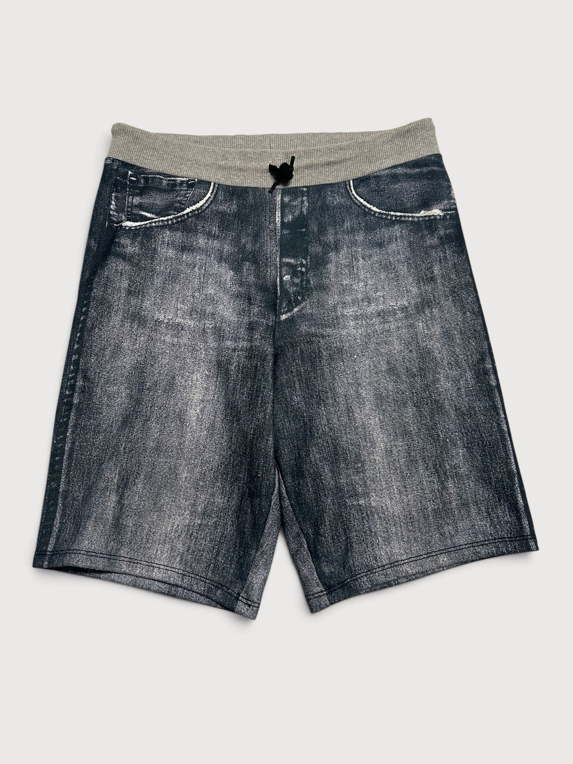 Jean Paul Gaultier  2015 trompe-l’œil denim print shorts