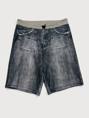 Jean Paul Gaultier  2015 trompe-l’œil denim print shorts