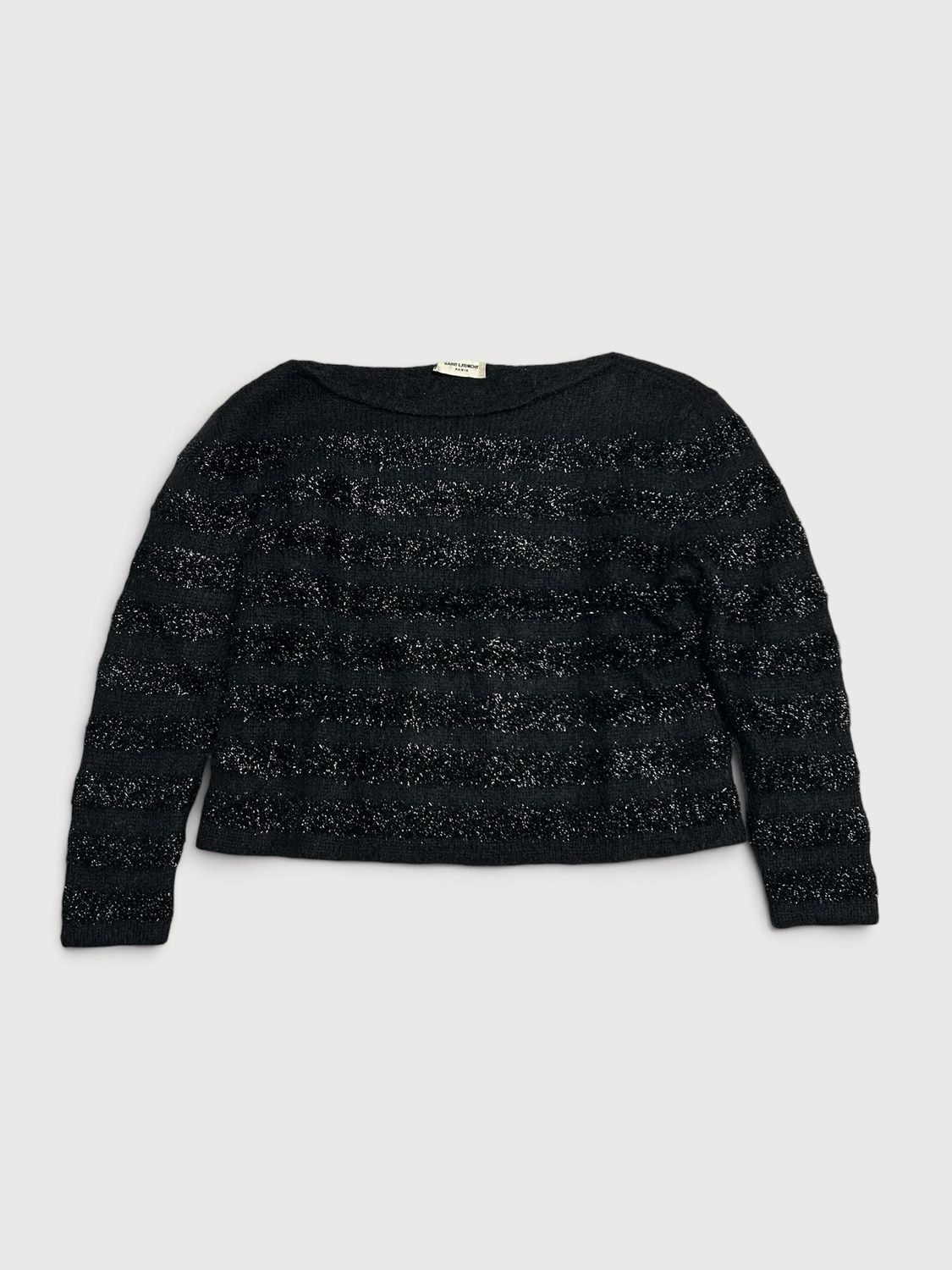 Saint Laurent Paris by Hedi Slimane FW15 Mohair Glitter Stripe Sweater