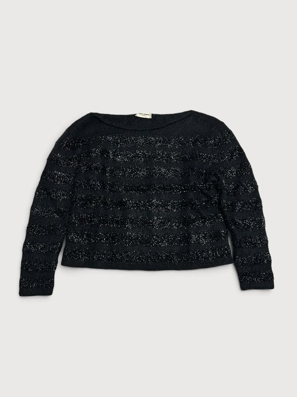 Saint Laurent Paris by Hedi Slimane FW15 Mohair Glitter Stripe Sweater