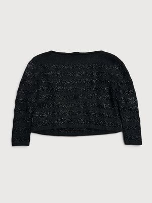 Saint Laurent Paris by Hedi Slimane FW15 Mohair Glitter Stripe Sweater