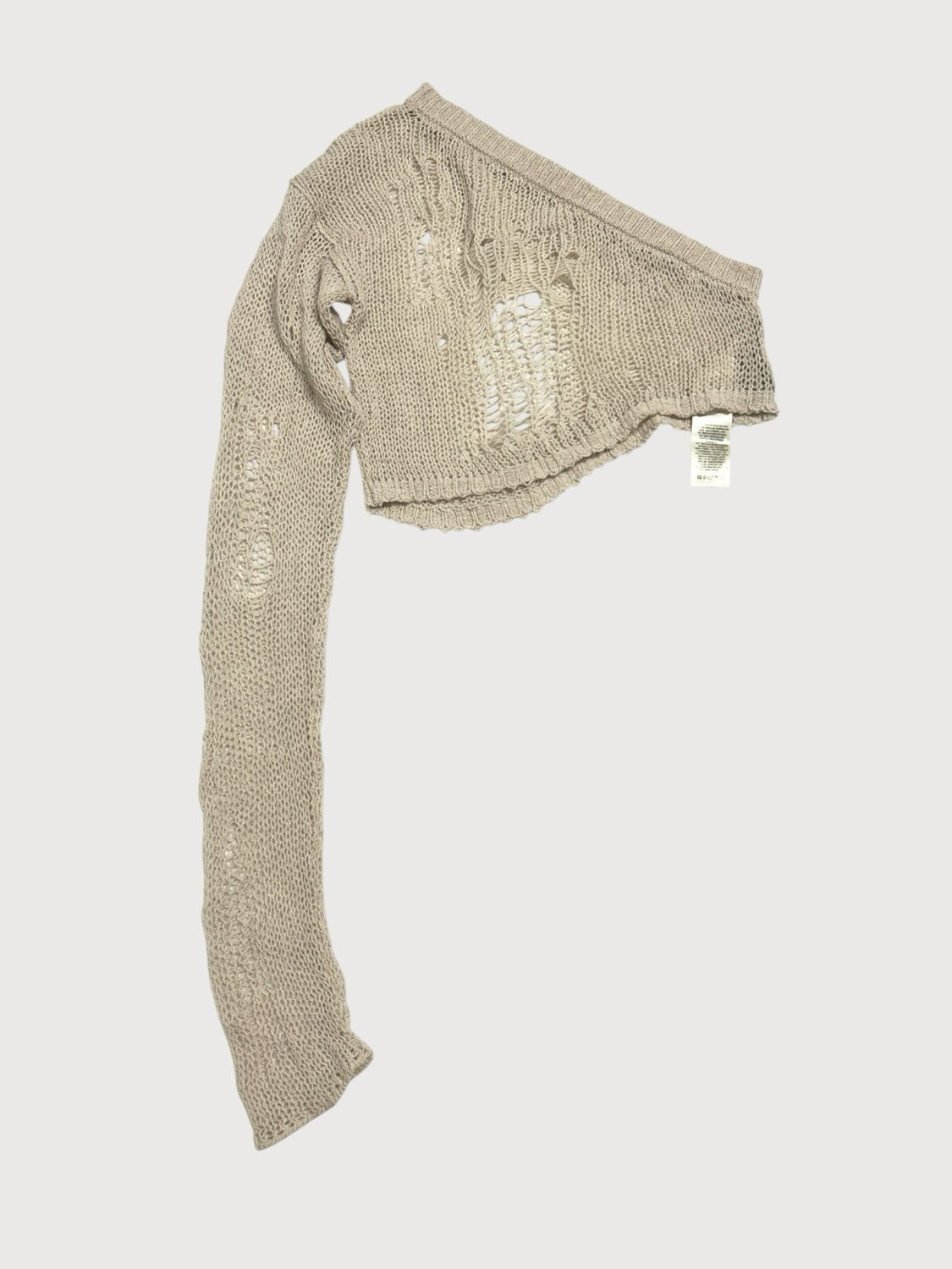 Rick Owens SS22 Fogachine Ziggy Net Cashmere One-Sleeve Knit