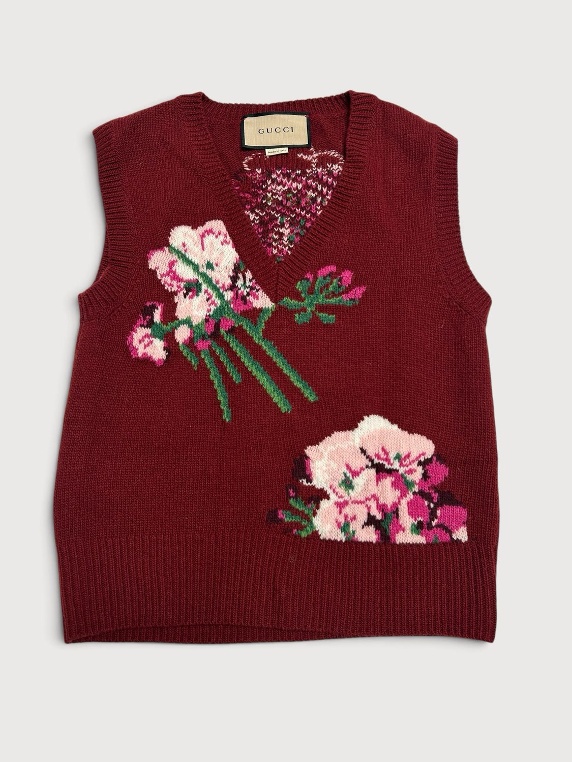 Gucci SS22 Vault Floral Intarsia Knit Vest