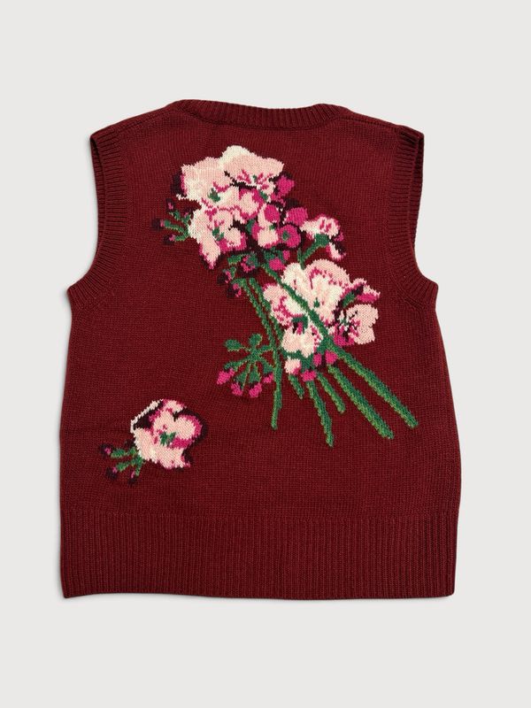 Gucci SS22 Vault Floral Intarsia Knit Vest