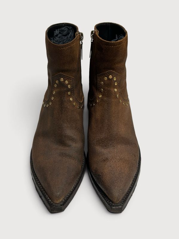 Saint Laurent Paris  FW20 Studded Lukas Suede Boots
