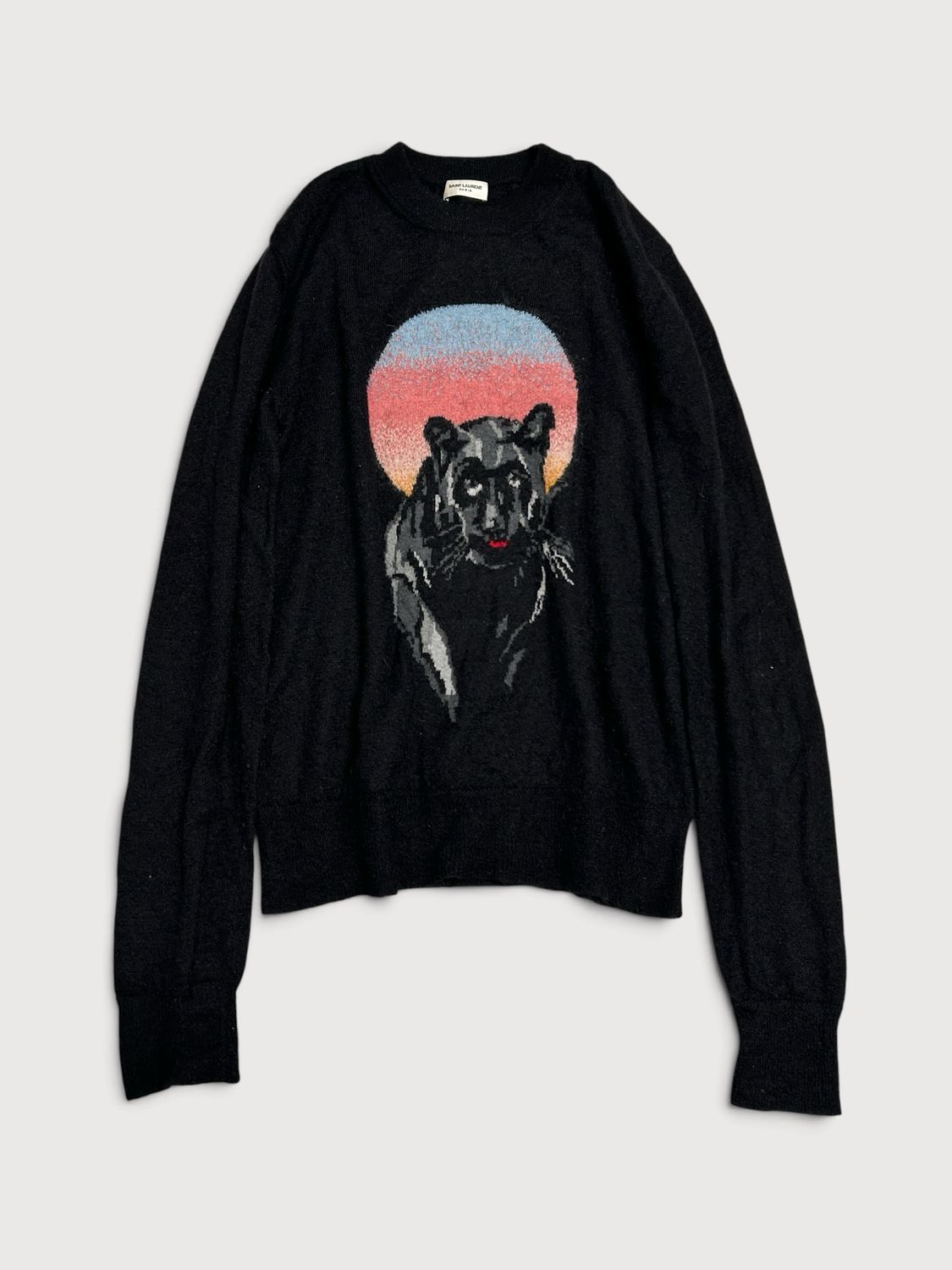 Saint Laurent Paris FW18 Panther Sunset Mohair Sweater