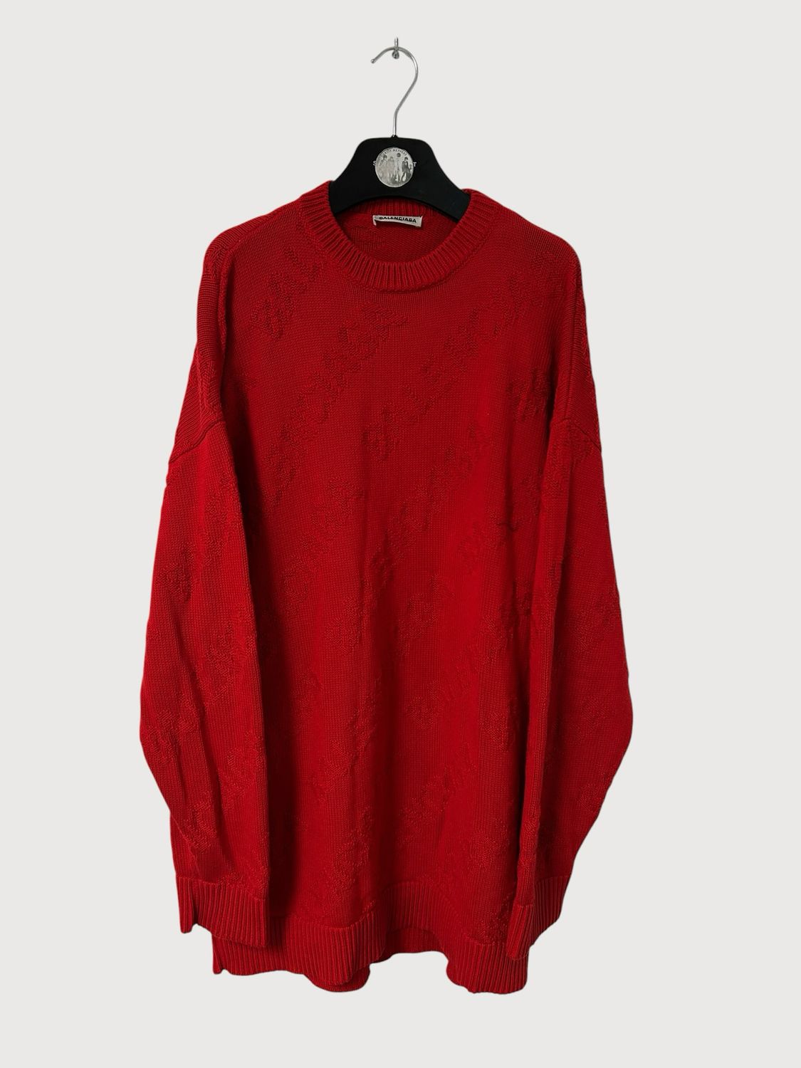Balenciaga FW20 All-Over Logo Intarsia Knit