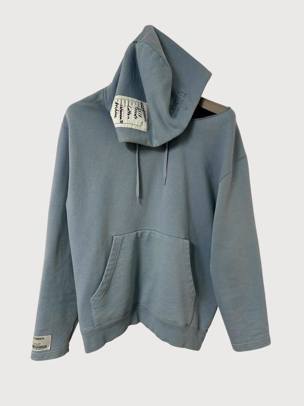 Vetements SS18 Cut Out Archive Label Hoodie