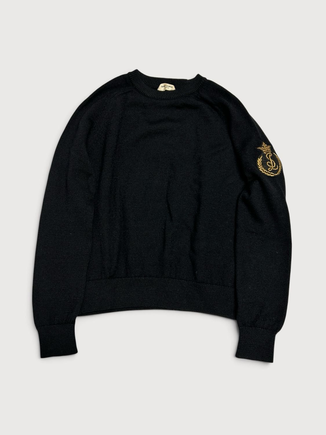 Saint Laurent Paris FW19 SL Crest Patch Knit
