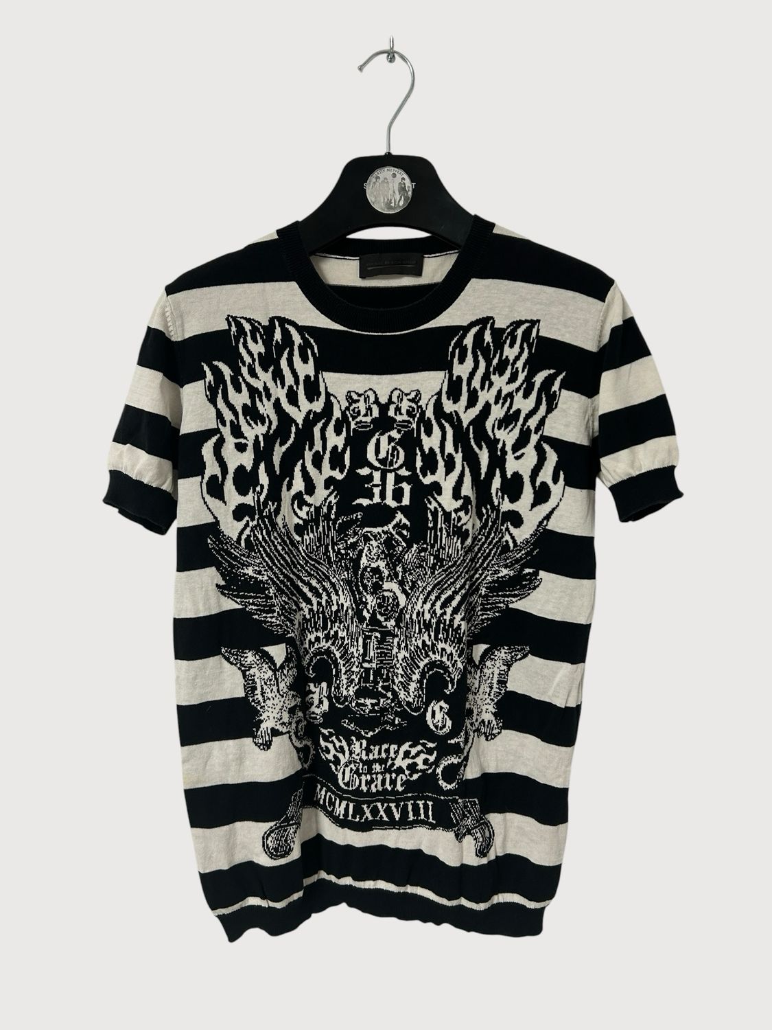 Diesel Black Gold Flame Intarsia Knit Top