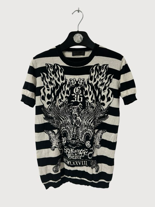 Diesel Black Gold Flame Intarsia Knit Top