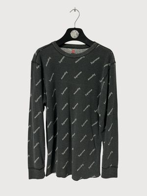 Supreme Hanes  All Over Logo Thermal Longsleeve