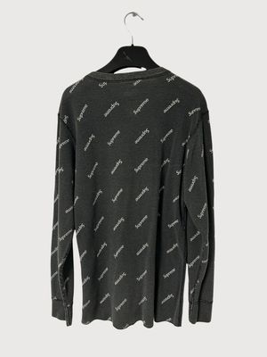 Supreme Hanes  All Over Logo Thermal Longsleeve