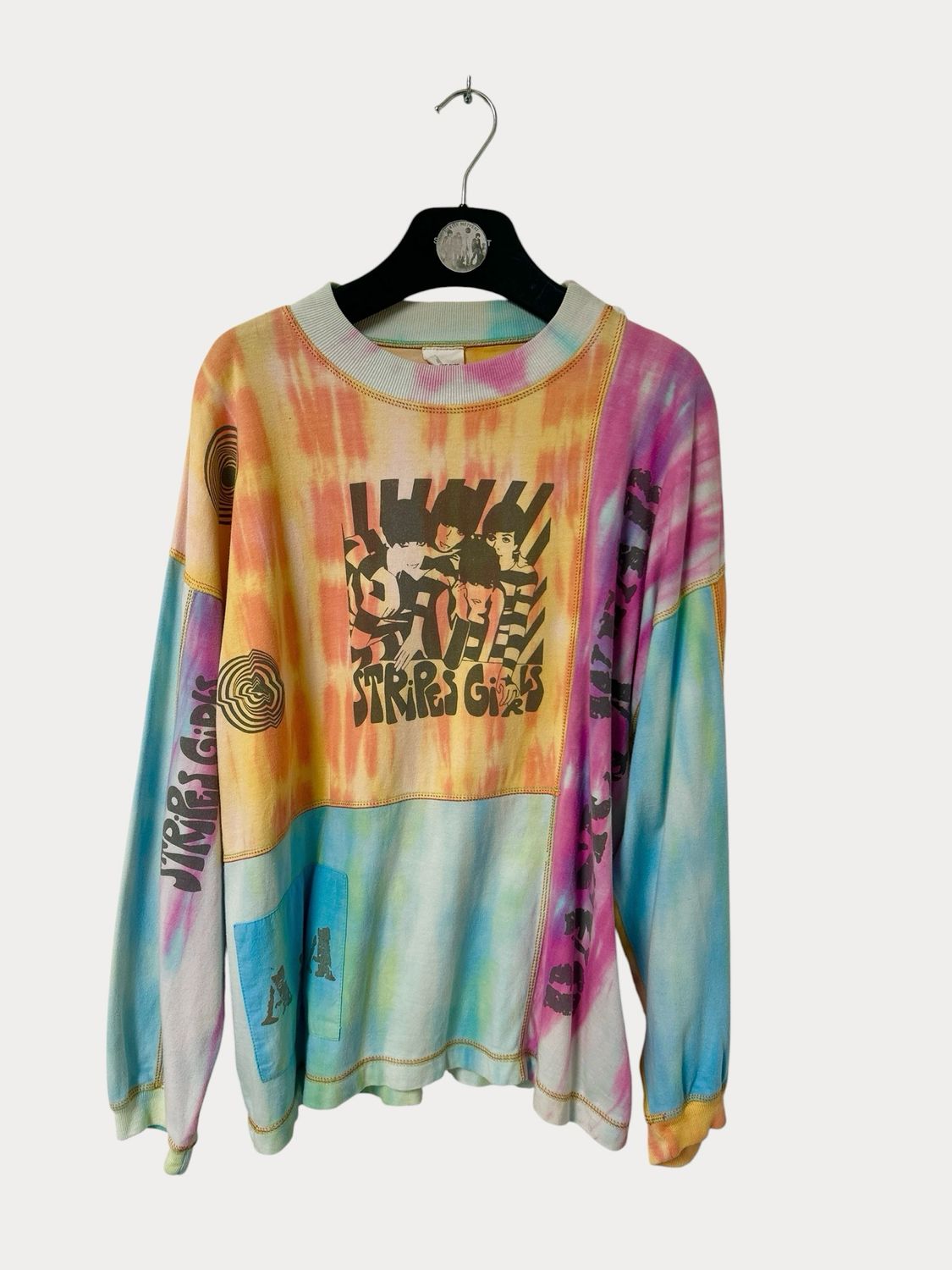 Vintage “Stripe Girls” Tie-Dye Patchwork Longsleeve