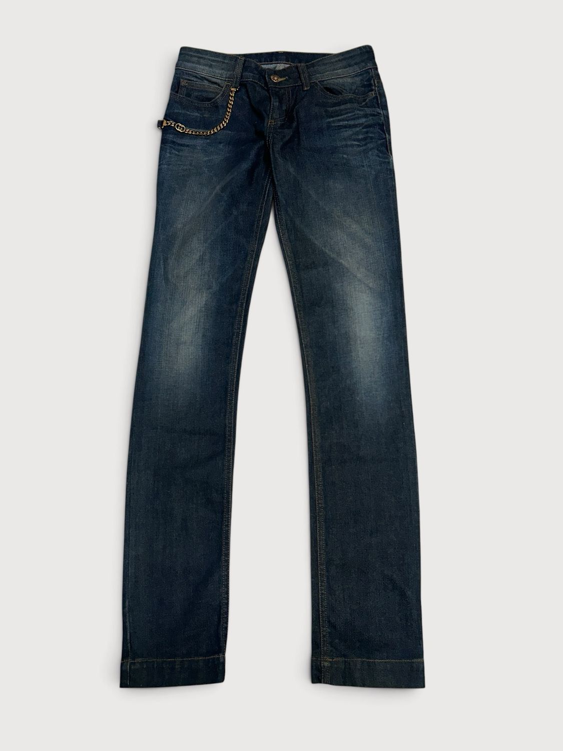 Gucci by Frida Giannini  2012 Whiskered Gold Chain Skinny Denim
