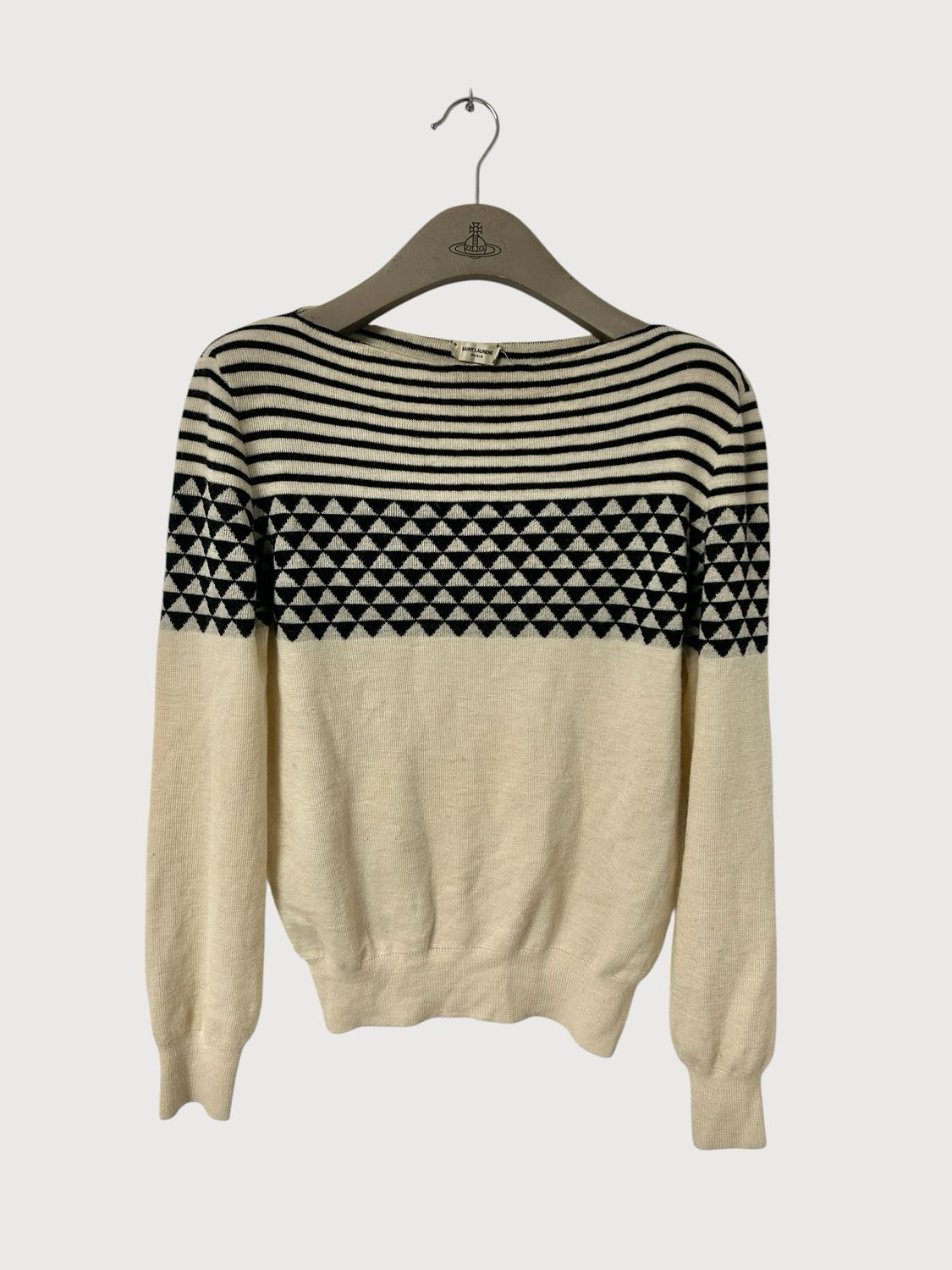 Saint Laurent Paris  SS19 Wool Alpaca Jacquard Sweater