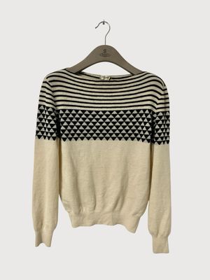 Saint Laurent Paris  SS19 Wool Alpaca Jacquard Sweater