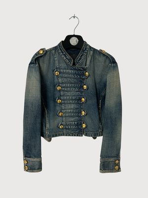 Saint Laurent Paris  FW16 Sample Napoleon Officier Denim Jacket