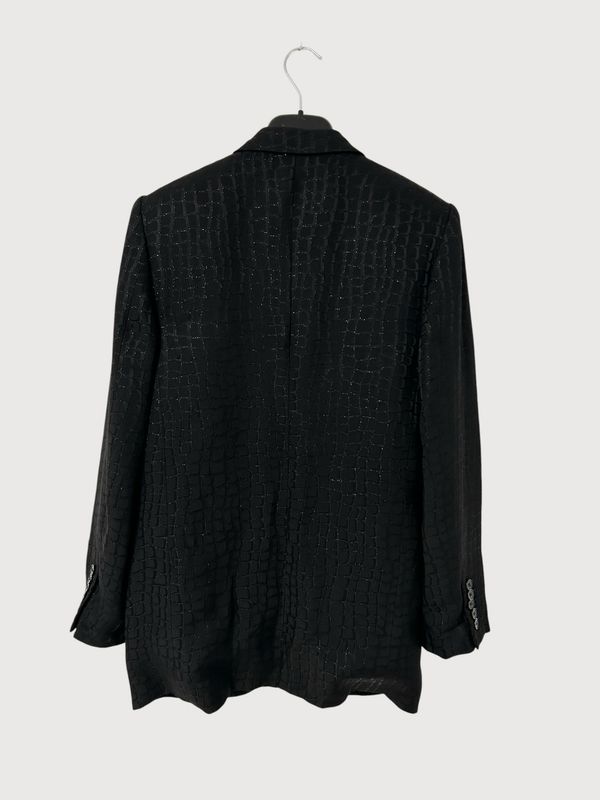Saint Laurent Paris  SS16 Sample Crocodile Glitter Jacquard Blazer