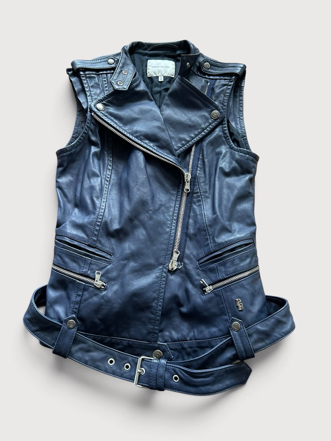 Balmain SS12 Leather Biker Vest