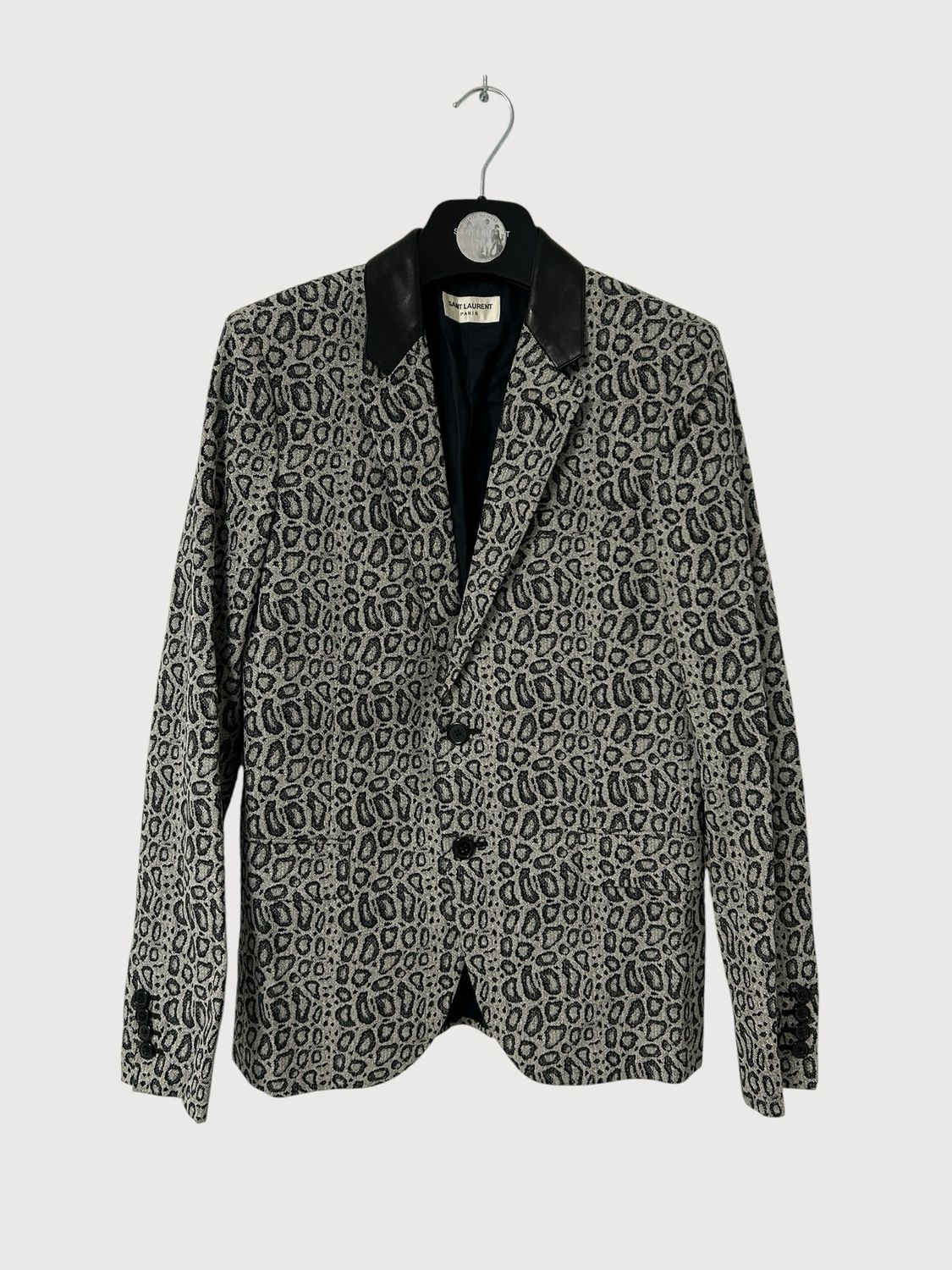 Saint Laurent Paris SS15 Psych Rock Sample Babycat Leopard Jacquard Blazer