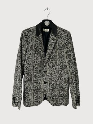 Saint Laurent Paris SS15 Psych Rock Sample Babycat Leopard Jacquard Blazer
