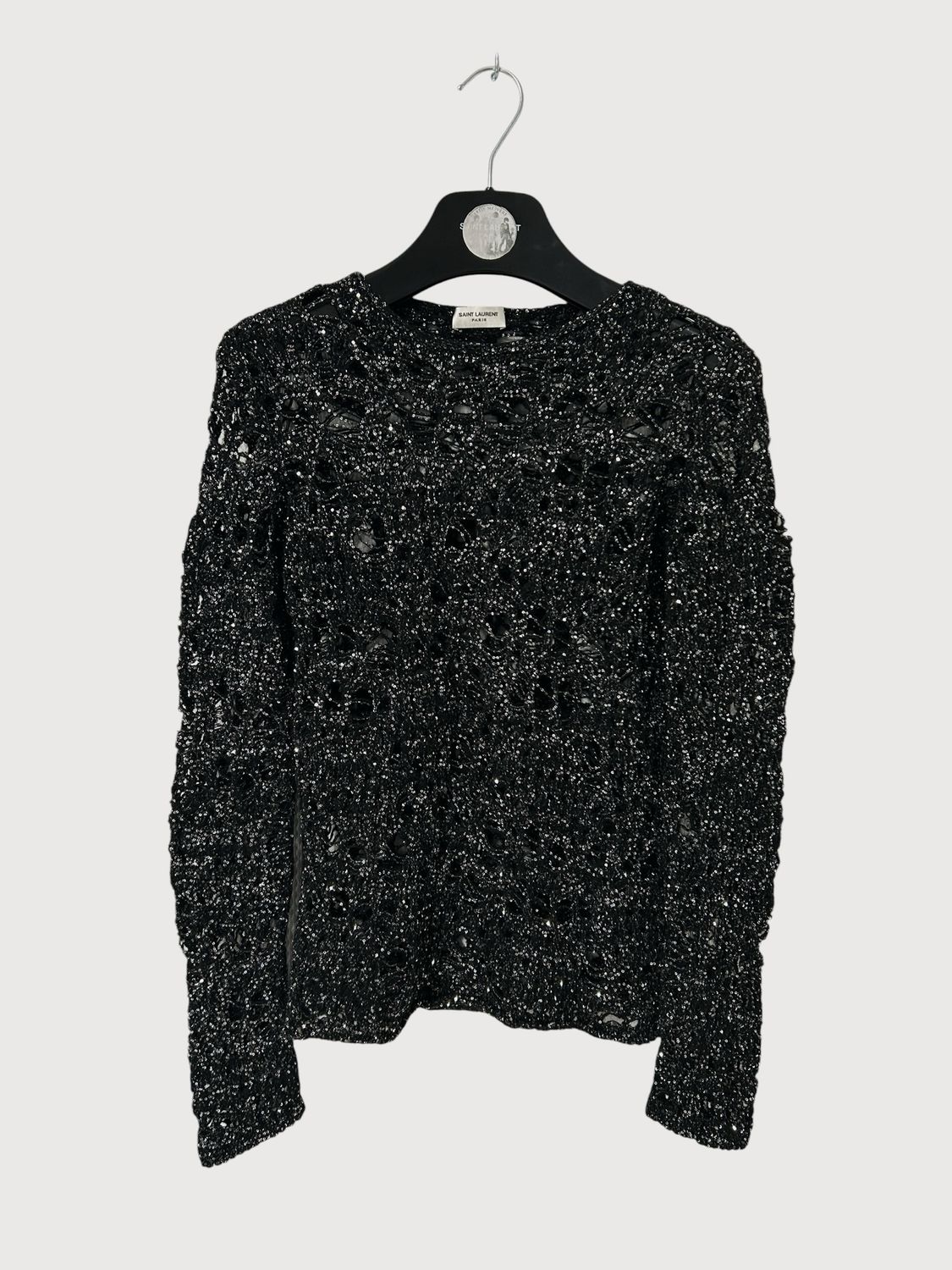 Saint Laurent Paris SS20 Spiderweb Sequin Knit