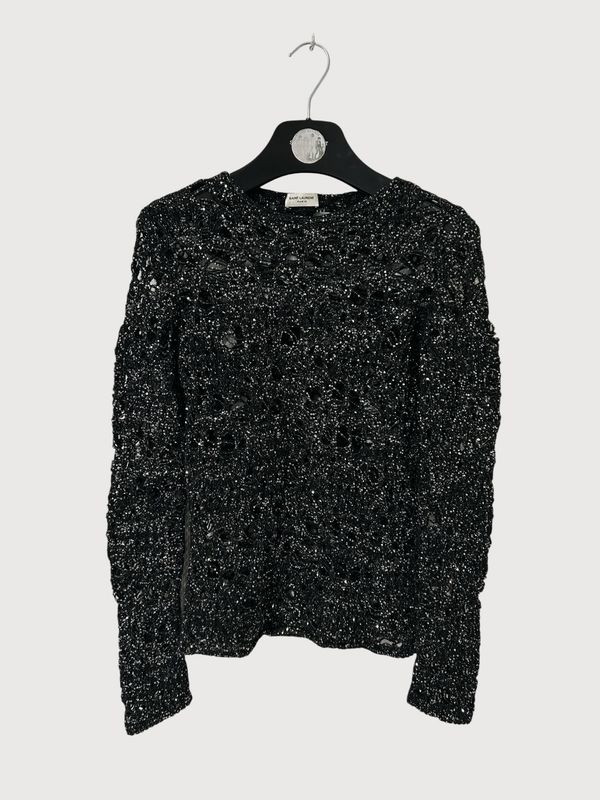 Saint Laurent Paris SS20 Spiderweb Sequin Knit