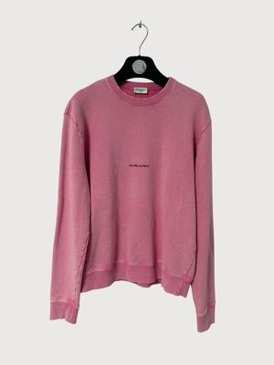 Saint Laurent Paris FW19 Pink Logo Crewneck