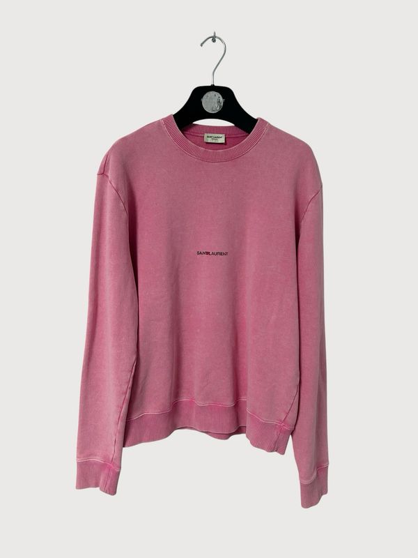 Saint Laurent Paris FW19 Pink Logo Crewneck