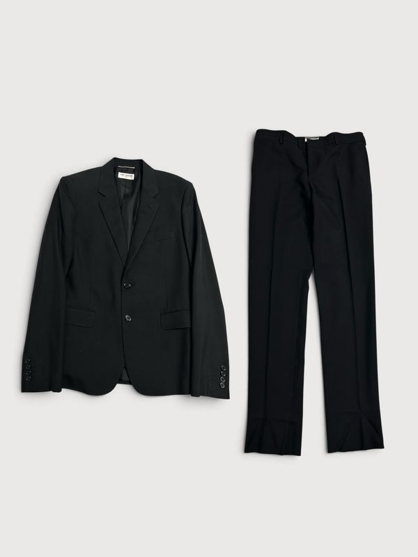 Saint Laurent Paris SS18 Black Wool Suit
