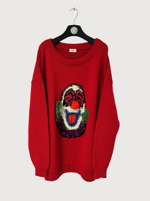 Celine SS21 The Dancing Kid Clown Intarsia Sweater