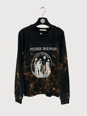 Balmain 2014 Bleached Logo Raglan Crewneck