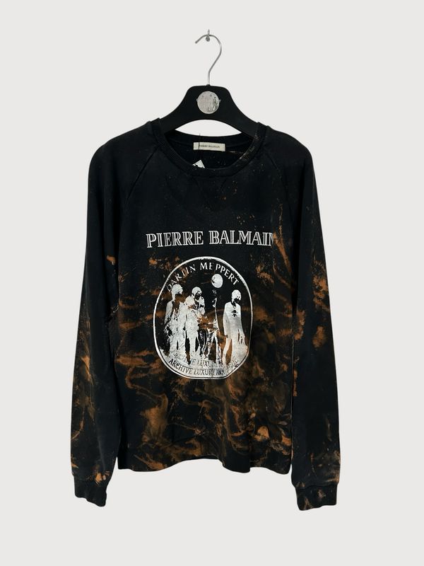 Balmain 2014 Bleached Logo Raglan Crewneck
