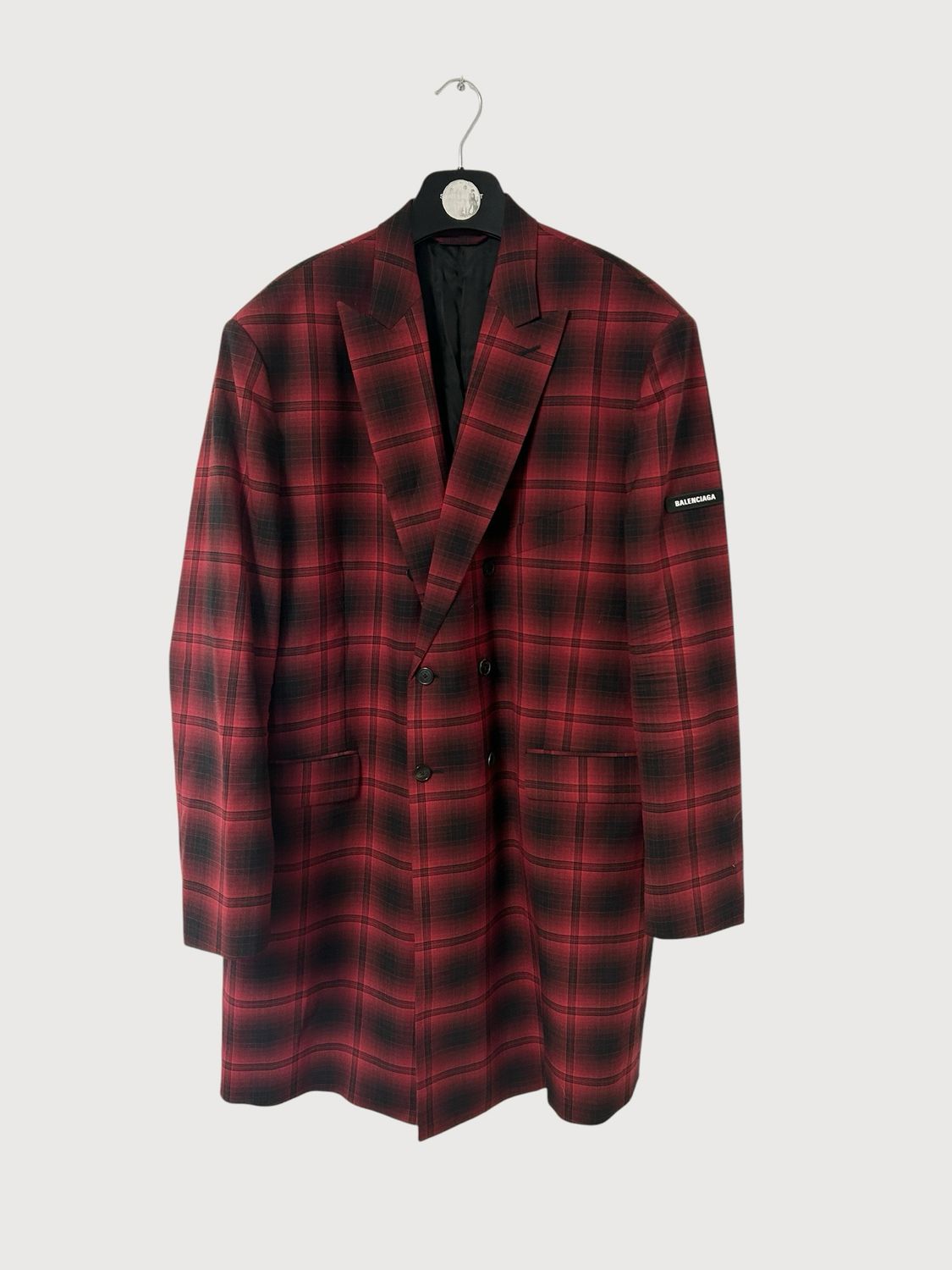 Balenciaga  2019 Sample Oversized Shadow Plaid Coat