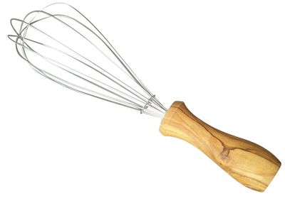 Schneebesen aus Edelstahl/Olivenholz