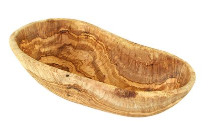 Olivenholz Obstschale 30-34 cm rustikaler Rand